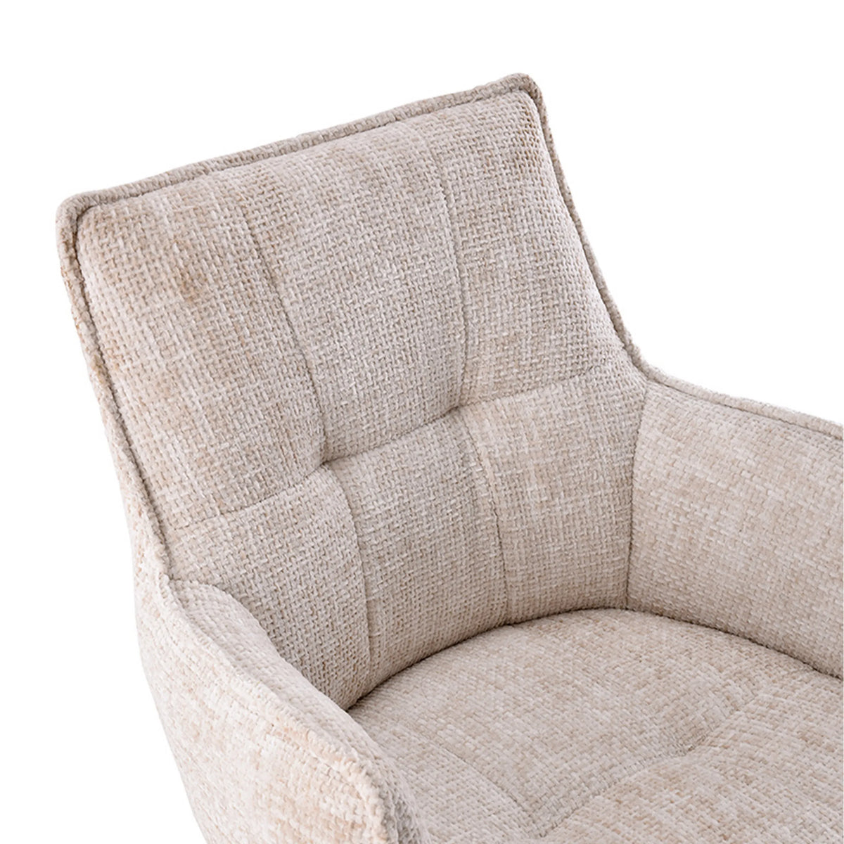 Beige textured fabric cover with quilting of the dining chair Tavaro by hjh LIVING