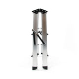 Aluminium frame of the SOLID folding ladder with black feet and a silver lock by hjh OFFICE