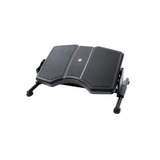 Black Footrest PODI II with ribbed surfaces and metal frame by hjh OFFICE – 360-degree view (side profile 90°)