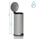 Dimensional drawing of the CLEAN VIII wastepaper with a volume of 30 l and a height of 69 cm by hjh OFFICE