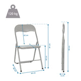 Dimensional drawing of the Folding chair TUDELA BASIC with a total height of 92 cm and a load capacity of 120 kg by hjh OFFICE