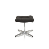 Black upholstered stool SARANTO with square seat and metal star base by hjh OFFICE – 360-degree view (front view 0°)