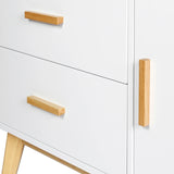 White fronts with light wood handles of the Sideboard TAROLO by hjh LIVING