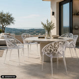 Four-legged chair Artifo T in transparent look with mesh structure by hjh LIVING