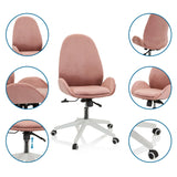 Pink Home Office Chair AVEA with detail views of backrest, gas spring and castors by hjh OFFICE