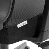 Fabric cover with hJho OFFICE brand label of the SPINIO Professional Office Chair in black by hjh OFFICE