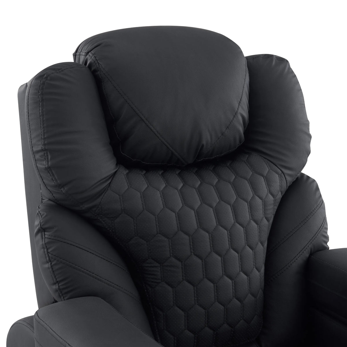 Honeycomb stitched backrest of the Game Sport RX Lounge Chair in black by hjh OFFICE