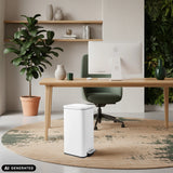White Clean Square wastepaper bin with a 30 litre capacity by hjh OFFICE (AI-generated image)