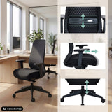 Height-adjustable features of the Professional Office Chair Verviq in black by hjh OFFICE (AI-generated image)