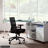 Professional Office Chair PORTO BASE in black with mesh backrest and armrests by hjh OFFICE (AI-generated image)