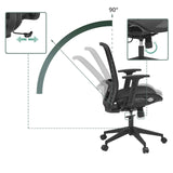 Adjustment mechanisms and 90 degree recline of the backrest of the Professional Office Chair Air Port 2 by MyBuero