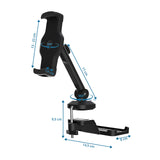 Dimensional drawing of the Mobile phone & tablet holder FLEXMOBI III with a height of 17 cm by hjh OFFICE