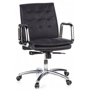 Schwarzer Profi-Chefsessel VILLA 10 mit gestepptem Bezug und verchromten Armlehnen von hjh OFFICE