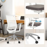 White Professional Office Chair ASPEN WHITE with grey seat, adjustable armrests and castors by hjh OFFICE