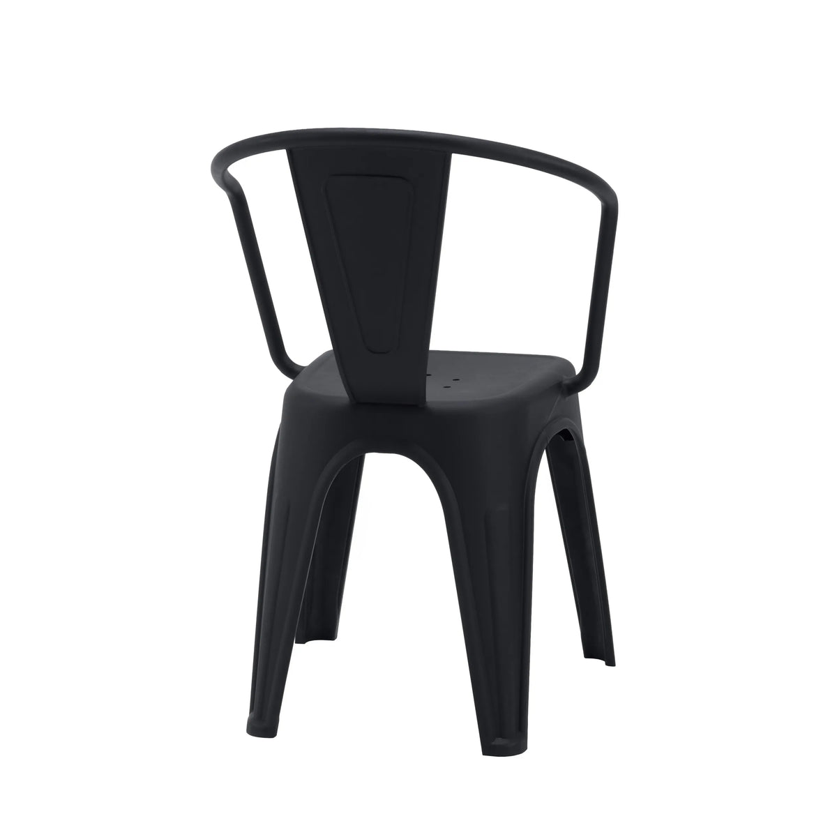 Rear view of the black Bistro chair Vantaggio Poly with curved backrest by hjh OFFICE