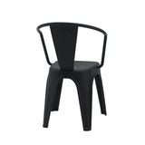 Rear view of the black Bistro chair Vantaggio Poly with curved backrest by hjh OFFICE