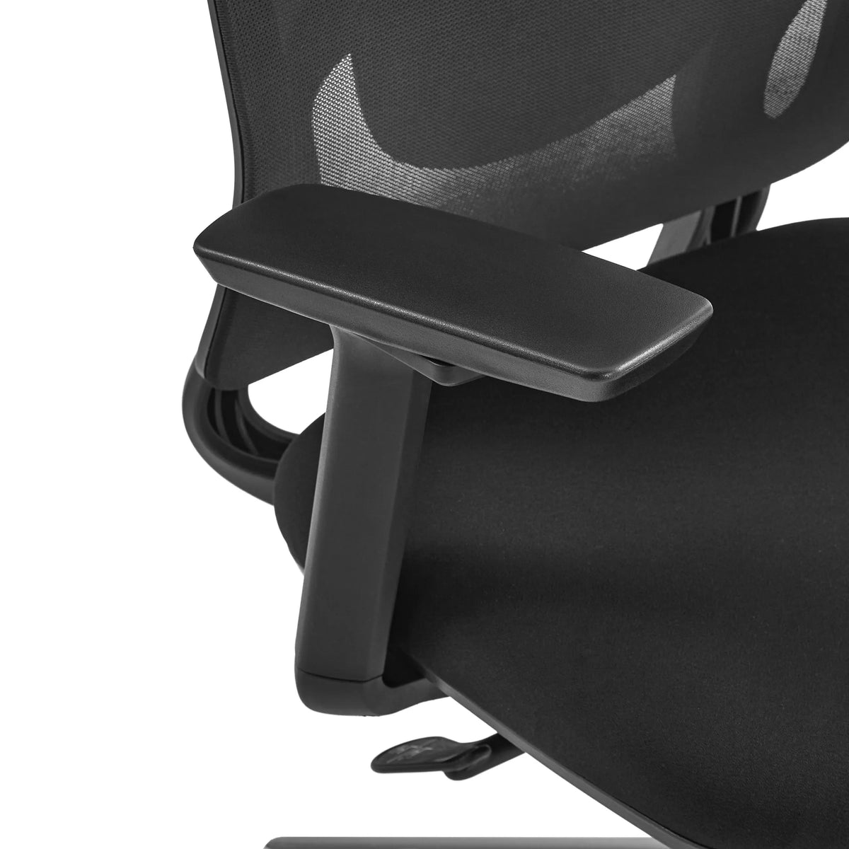 Black armrest of the Ergosento professional office chair with a textured surface by hjh OFFICE