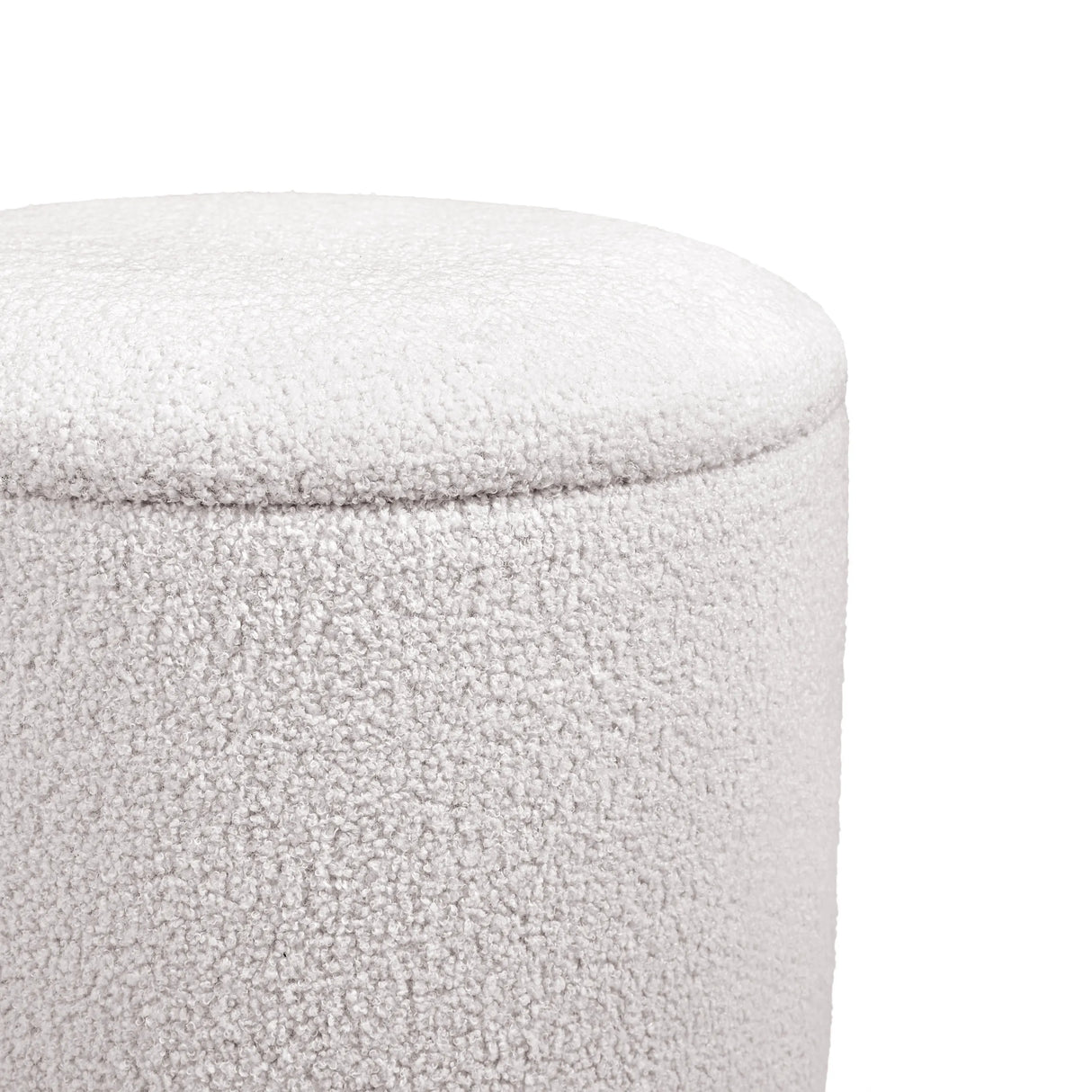 White textured fabric of the Storiano S upholstered stool by hjh LIVING