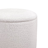 White textured fabric of the Storiano S upholstered stool by hjh LIVING