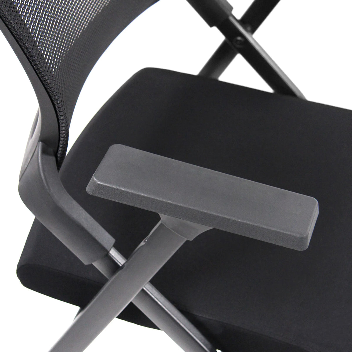 Black armrest of the Folding chair PRIORITY II by hjh OFFICE