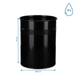 Dimensional view of the Wastepaper CLEAN III with 32 cm height, 26 cm diameter and 15 L volume by hjh OFFICE