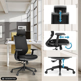 Adjustable headrest, armrests and seat height of the Professional Office Chair Profondo F by hjh OFFICE (AI-generated image)