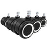 Five black Castors 5x ROLO COLOR 60 11mm/60mm with a white ring for hard floors by hjh OFFICE
