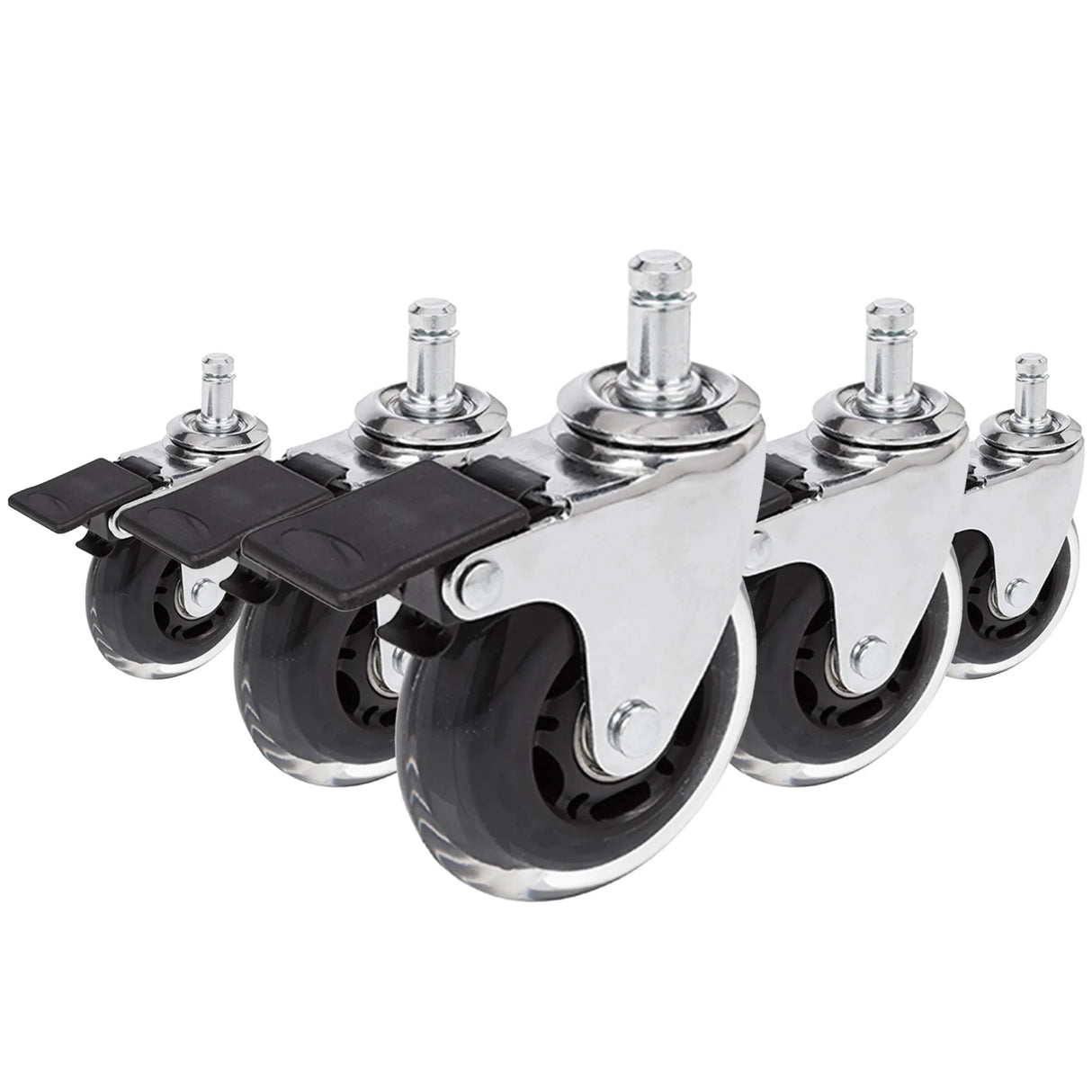 5x ROLO SKATE CT 11mm/75mm with Locking Brakes | Hard floors - Castors 