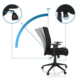 Adjustable backrest with 90 degree tilt angle of the Home Office Chair COSIO I by hjh OFFICE