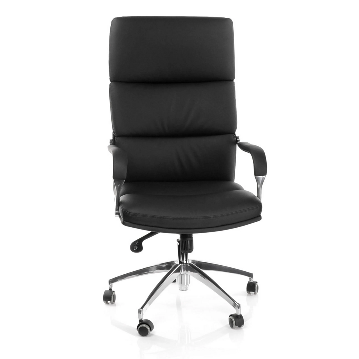 Black Professional Executive Chair BRUNELLO 20 with armrests and five-caster base by hjh OFFICE – 360-degree view (front view 0°)