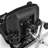 Underside of the seat with gas spring and adjustment lever of the Ergosento Professional Office Chair in black by hjh OFFICE