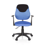 Blue Swivel Chair – Children KIDDY STYLE with mesh back, armrests and five-caster base by hjh OFFICE – 360-degree view (front view 0°)