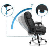 Height adjustment and 90 degree recline of the backrest of the Swivel Chair BUILDER XXL I by hjh OFFICE