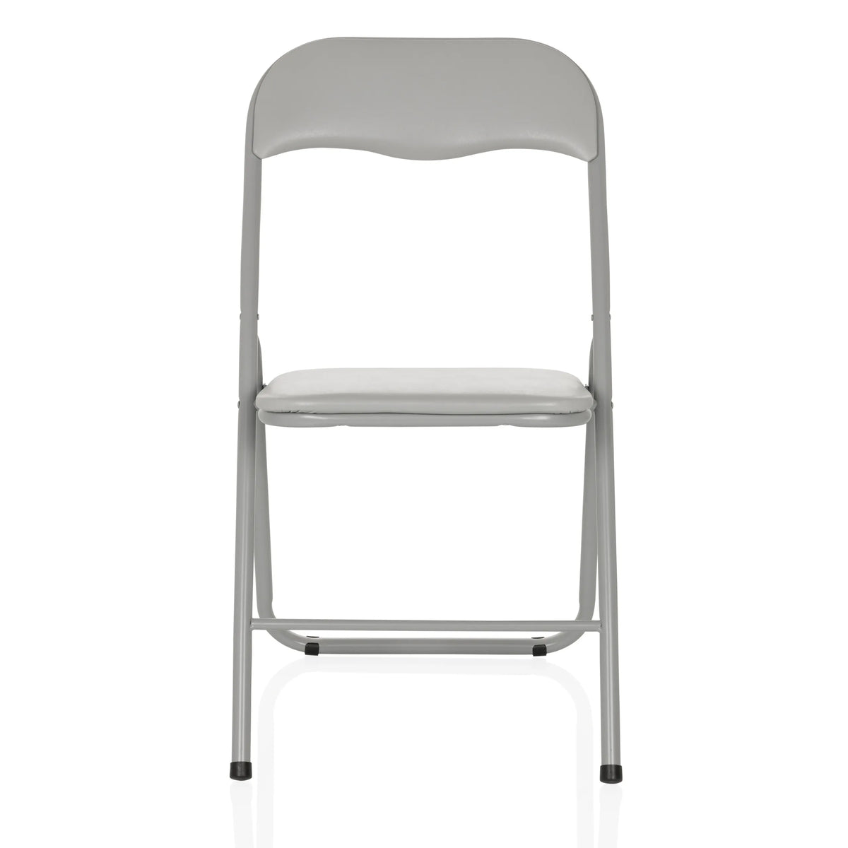 Grey Folding chair TUDELA BASIC with padded seat and backrest by hjh OFFICE – 360-degree view (front view 0°)