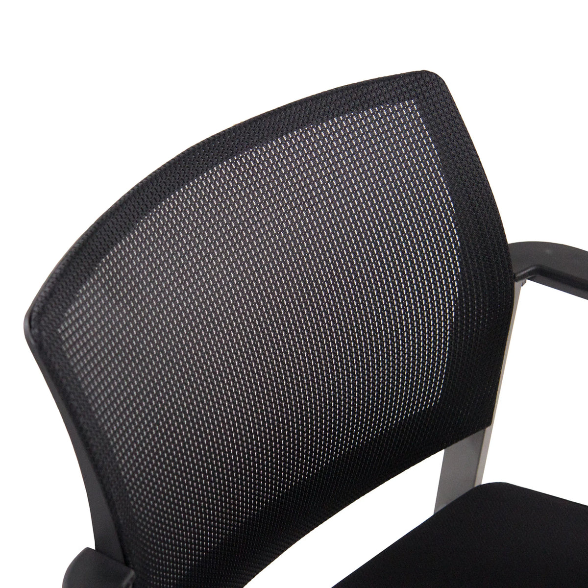 Black mesh backrest of the Four-legged chair MEET by hjh OFFICE