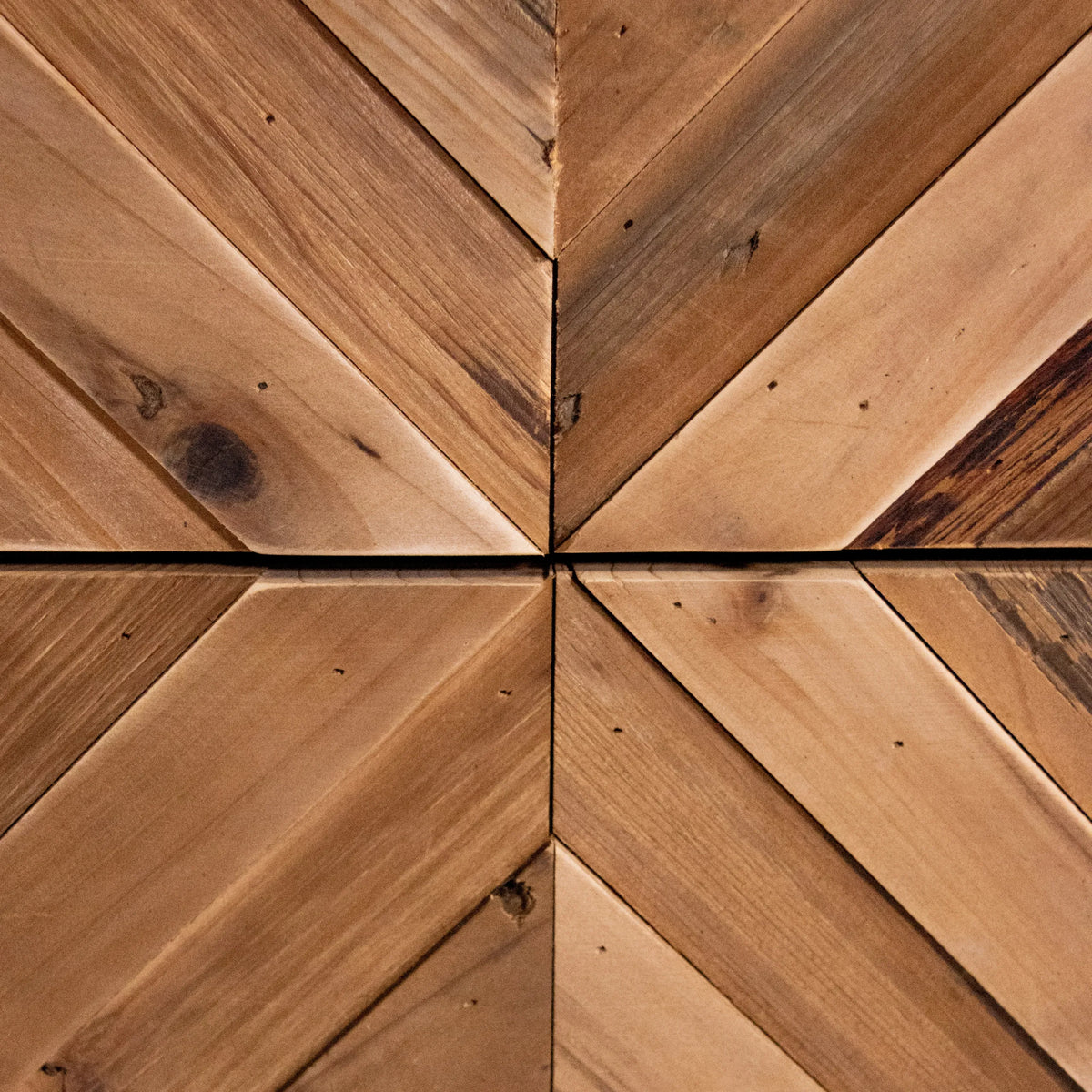 Dark brown wood surface with herringbone pattern of the SANTJAGO BLACK SUN L sideboard by hjh LIVING