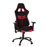 Black and red Gaming chair LEAGUE PRO I with two headrest openings and five-caster base by hjh OFFICE – 360-degree view (front view 20°)