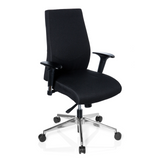 Black Professional Office Chair PRO-TEC 250 with armrests and five-caster base by hjh OFFICE – 360-degree view (front three-quarter view 40°)