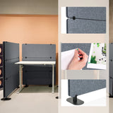 Grey felt surface and mounting of the FLEXMIUT EXTEND partition walls with pin function and stand by hjh OFFICE
