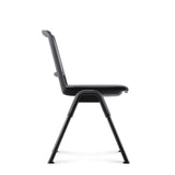 Side view of the MEET WA guest chair in black with frame and backrest by hjh OFFICE