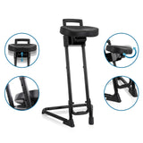 Height and tilt adjustment of the TOP WORK 32 standing aid in black with detailed views of the mechanism by hjh OFFICE