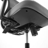 Underside of the seat with gas spring and mechanism of the Home Office Chair Sedito by hjh OFFICE