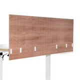 Brown wood-effect table partition FLEXMIUT ROLL W with six oval cut-outs by hjh OFFICE