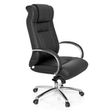 Black Swivel Chair XXL G 600 with armrests and five-caster base by hjh OFFICE – 360-degree view (front three-quarter view 60°)