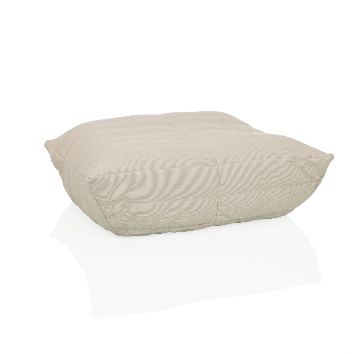 Beige Beanbags Sitzolo Podi with ribbed fabric cover by hjh LIVING – 360-degree view (front view 15°)