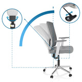 Adjustment mechanisms and tilting function of the BRETON BASE W Home Office Chair in grey by hjh OFFICE