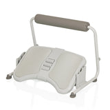Light grey Footrest PODI FMW with a textured surface and a padded support by hjh OFFICE – 360-degree view (front three-quarter view 45°)