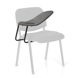 Black four-legged chair TABLET XT 600 with attached writing tablet by hjh OFFICE – 360-degree view (front view 20°)