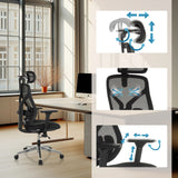 Adjustable armrests and backrest of the High End Office Chair CASSILIS B by hjh OFFICE