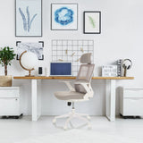 Grey Home Office Chair VENDO W with mesh backrest and white base by hjh OFFICE